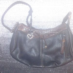 Scarce Brown Leather / Croc Brighton Bag Braided Strap Embellished